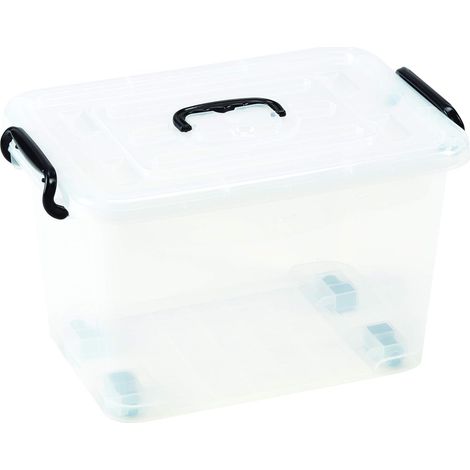 King Home CONTENITORE K-BOX 25L TRASPARENTE C/RUOTE 44,5x26,5x31h cm (1/4)