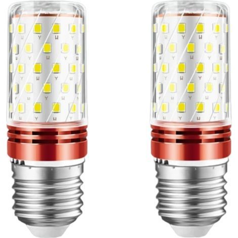Lot de 2 E27 12W ampoules LED, 28 x 82mm, 1320 lumens, ampoules de maïs filetées, 60 ampoules LED, 3000k lumière chaude, non dimmable, 【Classe d'efficacité énergétique E】 (1/5)
