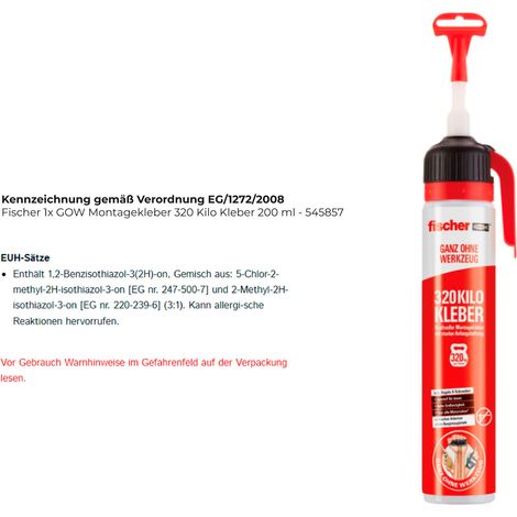 Fischer 1x GOW  Adesivo di montaggio  320 Kilo  colla 200  ml - 545857 (1/3)