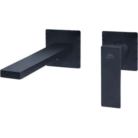 Miscelatore lavabo ad incasso con bocca l. 200 mm Nero Opaco Paffoni serie Elle EL105NO70 Ottone - Nero opaco (1/3)