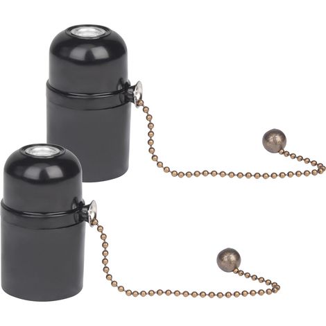 2 Pack Douille Ampoule Vintage E27 Interrupteurs zippés PVC Résistant à la chaleur à Pieds de lampes Lampes de bureau à l'applique murale et au lampadaire (1/4)