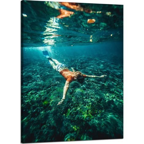 Stampa su tela "Persone che si tuffano nell'oceano" 50x70 cm
