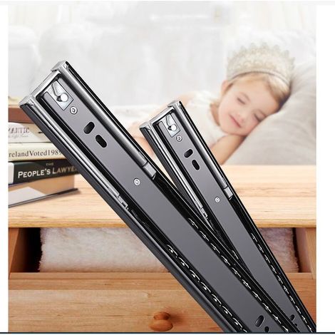 Fermeture amortie glissières pour tiroirs 300 mm, Coulisse tiroir sortie totale capacité de charge robuste de 45 kg, 1 Paire (2 pièces)(1 paire avec amortissement 12" (30cm)) (1/5)