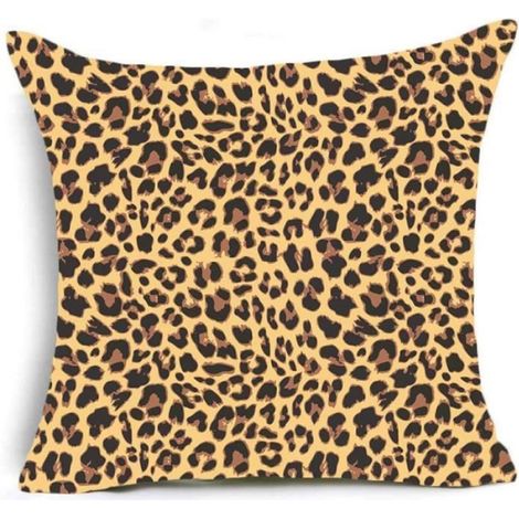 Lot de 4 Coton Lin Housses de Coussin Carré Décoratif -Léopard Marron Moderne Simplicité 40x40cm[5079] (1/4)