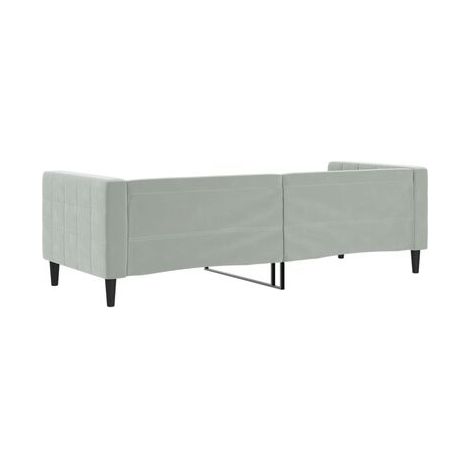Lit de jour sans matelas, gris clair, 80 × 200 cm, velours, velours doux et confortable, idéal chambre à coucher, style moderne, montage simple (1/5)
