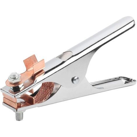 (Silver)Welding Ground Clamp, 300A Brass Welding Electrode Holder Earth Cable Clamp Jaw Clamp Heavy Duty Clamp for Welding Machine with Fixable Screws (1/5)