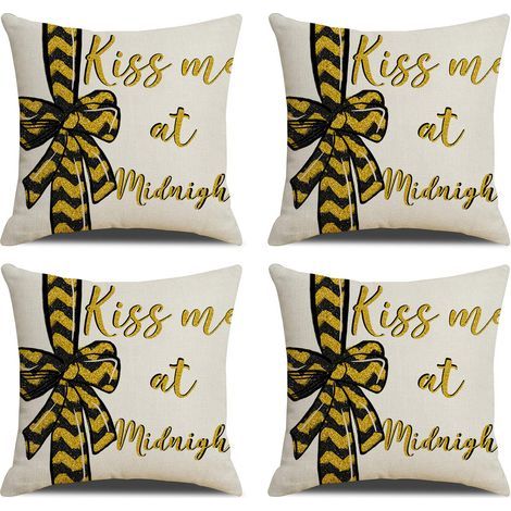 Bonne année Housses de coussin décoratives pour le Nouvel An et les fêtes d'hiver. parfaites pour décorer votre canapé ou votre fauteuil (1/5)