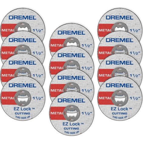 Dremel EZ456B - 12 dischi da taglio per utensili rotanti da 1 1/2" EZ Lock - Dischi da taglio perfetti per tubi in lamiera e rame (1/5)