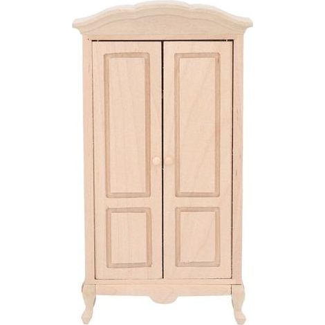 Armoire miniature 1/12 pour maison de poupée avec portes doubles, accessoire de meuble décoratif pour aménagement de diorama et miniatures (1/5)