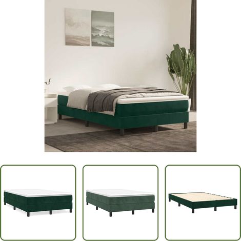 Samtbettgestell - Boxspringbettgestell Dunkelgrün 120x200 cm Samt (1/5)