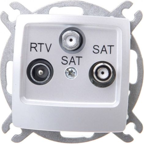 Presa per antenna Karo RTV-SAT-SAT, argento perlato GPA-S2S/m/43