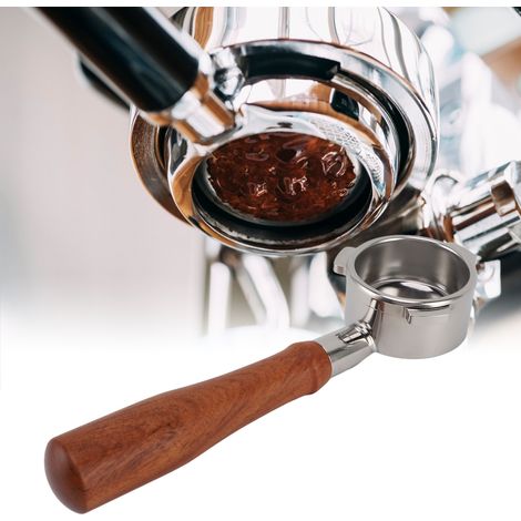 Siebträger für Kaffeemaschine – 54 mm bodenloser 3-Ohr-Filterhalter mit Holzgriff für Breville Serie 8 – Ersatzteil aus Edelstahl 304 (1/5)
