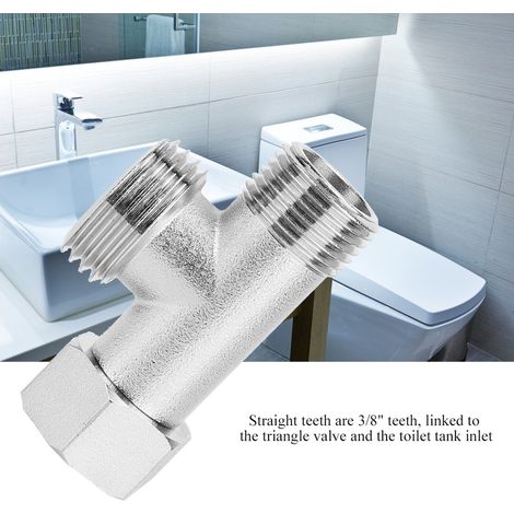 2-teiliger 3-Wege-Verbinder Toiletten-Bypassventil Spülventiladapter (EU3/8) (1/5)