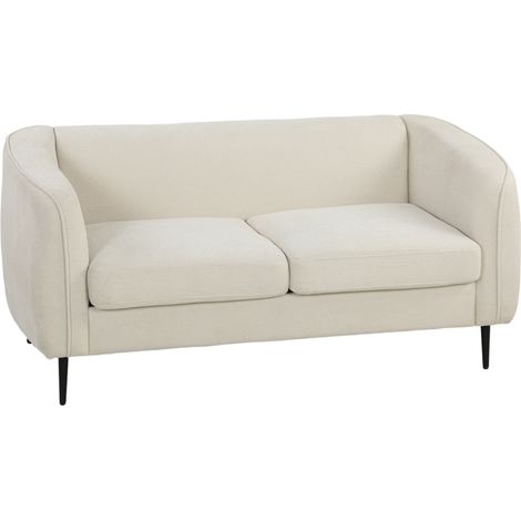 Canapé 2 places convertible beige en velours, assise spacieuse, ressorts ensachés, structure métal et panneaux, 300 kg, style moderne - CHICFURN (1/5)