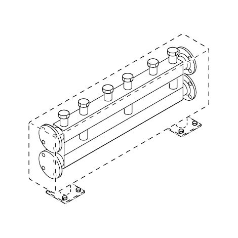 Modul-Verteiler für 3 Heizkreise DN 80 Typ WHV 3-M-20, bis 20 m³/h Volumenstrom - 40900007022 von Weishaupt