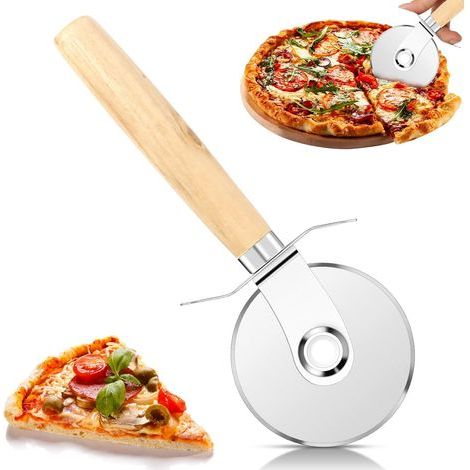 Pizza cutter, stainless steel pizza cutter, pizza knife, pizza cutter, for cutting pizzas, pies, cakes, waffles, dishwasher safe (1/5)