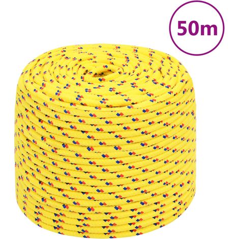 Corde de bateau en polypropylène pour amarrage et gréement, jaune, 10 mm x 50 m - PANGIVO (1/5)