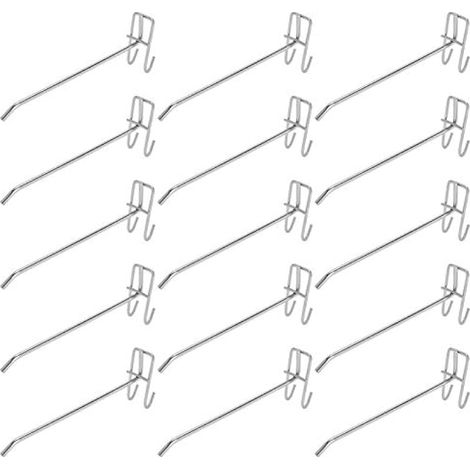 30 Crochets pour Panneau Perforé, Crochets Muraux en Grille Métallique - Présentation en Magasin, Suspension d'Articles, Classement d'Outils (20 cm) (1/4)