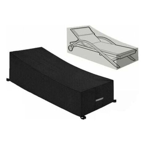 1 Stück Werbe-Schutzhülle, wasserdicht, winddicht, UV-beständig, 210D Oxford-Gewebe, für Sonnenliegen/Deckstühle (210 x 75 x 40/80 cm) – Schwarz