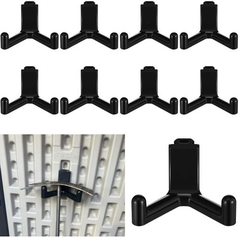 Lot 10 crochets porte-outils plastique ABS – Compatible abris jardin Lifetime – Garage, accessoires rangement