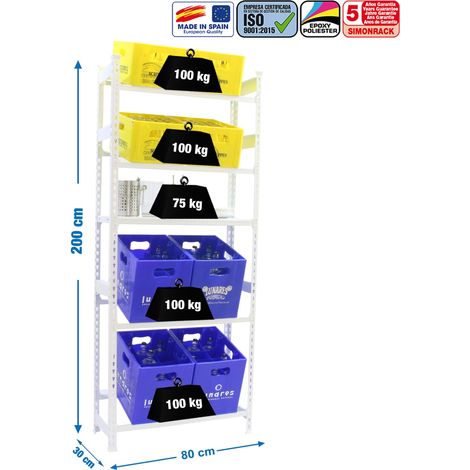 simonrack Scaffale portabottiglie in metallo bianco robusto