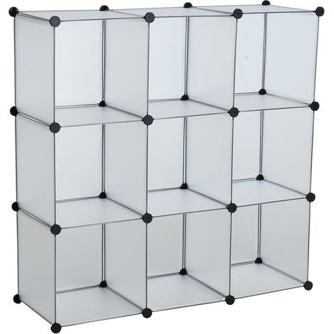 Regalsystem Würfelregal Steckregal 9 Fächer Stufenregal DIY Regal Kunststoff (1/5)