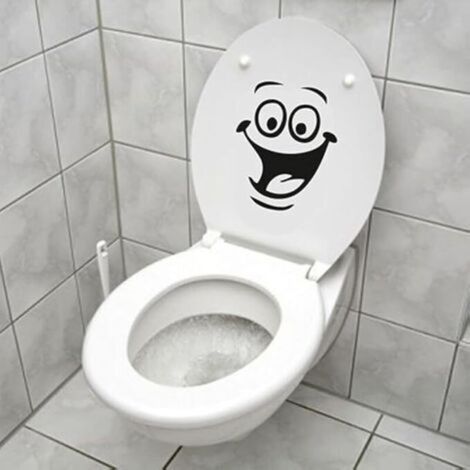 Smiley Sticker, Funny Wall Decal for Toilet, Bathroom, Kitchen, PVC, 1 Color 18 x 24CM (1/3)