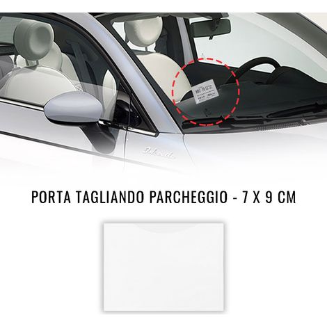Tasca Porta Contrassegno Parcheggio Auto, Bianco, 7 x 9 cm