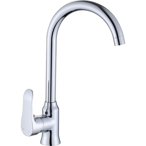 Wholesale copper sink faucet with large bend, hot and cold water, omnidirectional rotating design - copper pagoda style