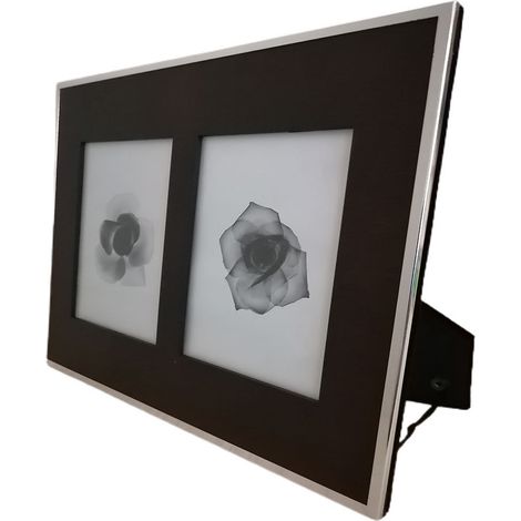 Portafoto multiplo da tavolo album cornice in metallo e legno per ritratti 10x15 moderno vintage bellissimo e particolare (1/5)