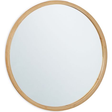 Round bamboo wall mirror 61 cm