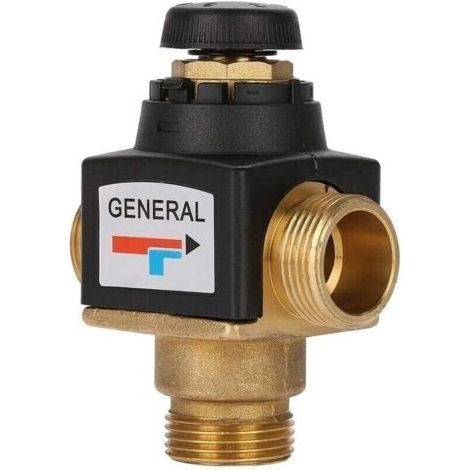 Mitigeur thermostatique pour chauffe-eau solaire en laiton ¨¤ filetage male 3 voies DN20, mitigeur thermostatique, (1/5)