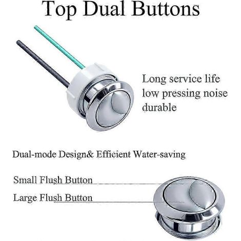 Pièce de rechange légère pour bouton de chasse d'eau de toilette à double chasse, compatible avec les toilettes Geberit et Kohler, 1,5 pouce 38 mm. (1/5)