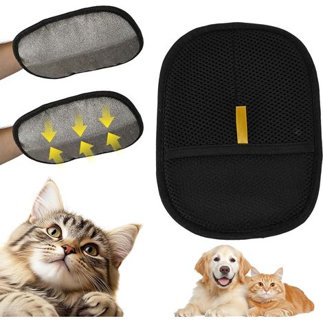 Generisch Hair Removal Gloves for Cats and Dogs, Electrostatic Pet Hair Brush, Reusable Hair Removal Grooming Gloves (1/5)