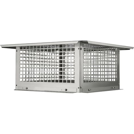 Mophorn-Schornsteinkappe, 431,8 x 431,8 mm, Kamin-Schornsteinkappe aus Edelstahl 304, stark und solide, geeignet für Netz-Schornsteinkappen und Tonkaminfliesen. Silber
