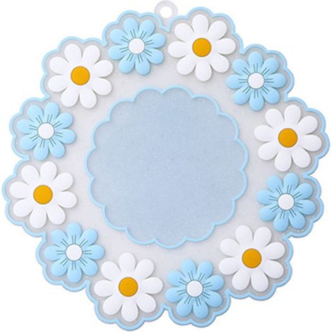 Lot de 4 dessous de verre en silicone motif marguerite, tapis antidérapant pour table et cuisine (1/5)