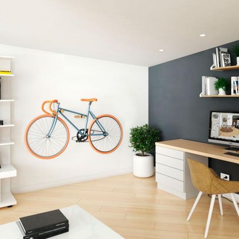 Soporte fijo para bicicleta, modelo mt390, de madera de haya con acabado lacado, ø 3,8 x 39 cm, 2 uds (1/5)