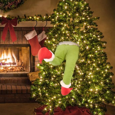 Décoration De Sapin De Noël - Pantins En Tissu Elfes Avec Jambes Pliables - Pour Arbre À Noël Intérieur - Lot De 1 (1/5)