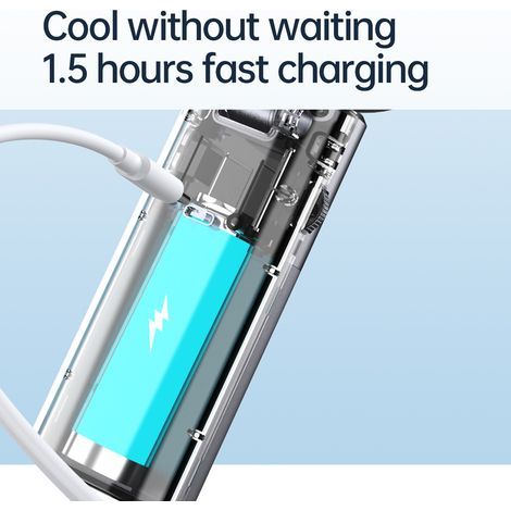 Ortviai Ventilateur Portable Haute Vitesse W50 avec Écran Numérique, 100 Vitesses Réglables et Batterie 4000 mAh (1/2)