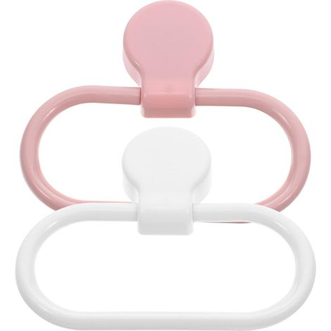 Porte-serviettes adhésifs roses (2 pièces) et anneaux muraux sans perçage pour cuisine salle de (1/5)