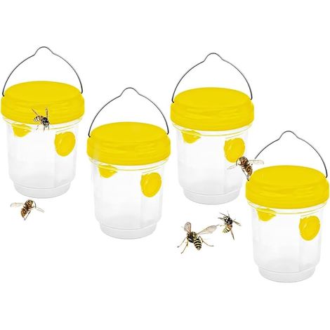 Piege Frelon Asiatique,Piege A Guepes Et Frelons Exterieur À Suspendre,Kit Piege A Frelon pour Bouteille Plastique Interieur, Piege Moustique, Mouche, Moucheron ,4PC (1/5)