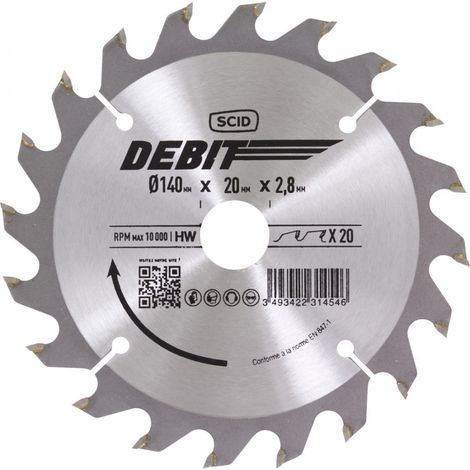 Kreissägeblatt aus Hartmetall Ø 140 mm 20 20 2,8