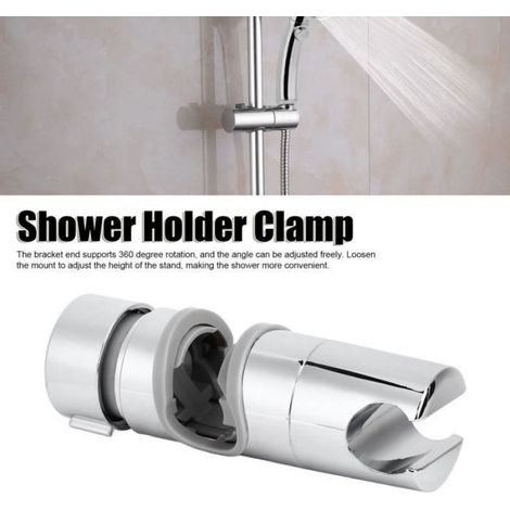 Support Pommeau Douche - Pour Barre Coulissante Ronde 18-25 mm - Réglable Hauteur - Fixation Rapide Sans Perçage - 1 Pièce (1/4)