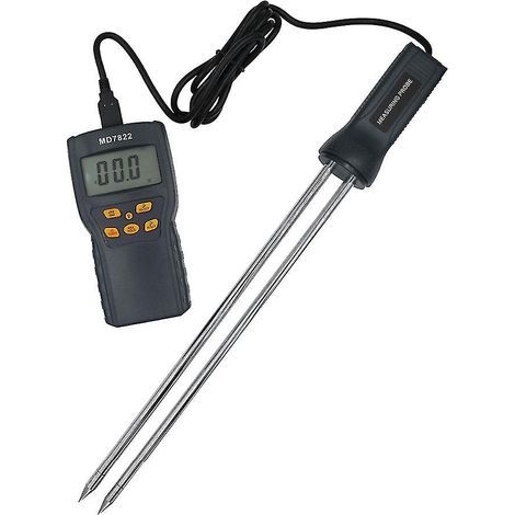 Digitales Hygrometer mit langer Sonde, Feuchtigkeitsmessgerät mit verlängerter Nadel, Feuchtigkeitsmesser für Holz, Wände und Materialien, präzises LCD-Display