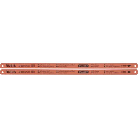 STANLEY 2 lames de scie à métaux HSS rubis (10 dents / pouce)