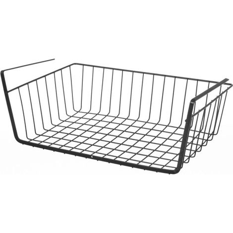 Panier de rangement à suspendre métal noir - 40x24.5x14.5cm (1/3)