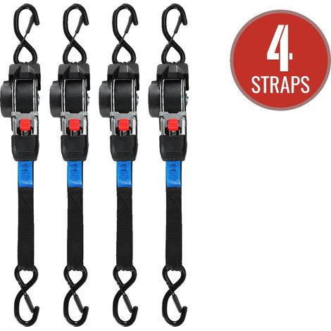 Sangles à cliquet, rétractables, résistance lourde, Quantité d'unité 4-Pack (1/2)