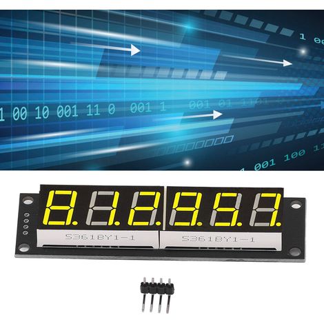 Digitales Anzeigemodul, LED-Segmentanzeige, 0,56 Zoll sechsstellige LED-Röhre, TM1637-Modul, gelbe Anzeige, kompatibel mit Arduino. (1/5)