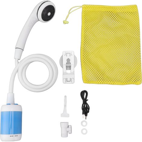 Douche électrique portable d'extérieur pour le camping, le lavage de voiture, le bain des animaux et l'arrosage des plantes, bleu ciel-AquaForge (1/5)