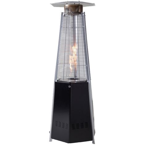 Poele radiant pyramidal hexagonal en acier inoxydable Kasart au gaz propane ou butane 12,5 kW avec roues